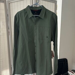 Spyder Green Button-Up Shirt
